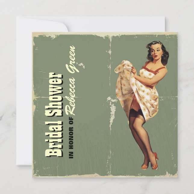 Convites retro afixar festa de solteira rockabilizável de m (Frente)