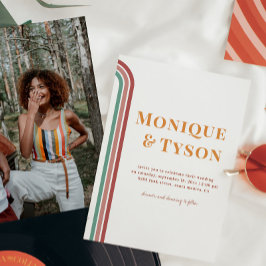 Convites Retro Anos Setenta | Casamento Terra Cotta Rosa Em