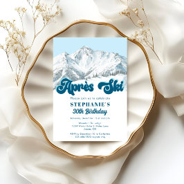 Convites Retro Apres Ski Winter Mountain Birthday Party