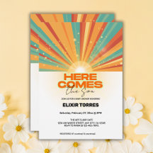 Retro Aqui Vem O Chá de fraldas Filho