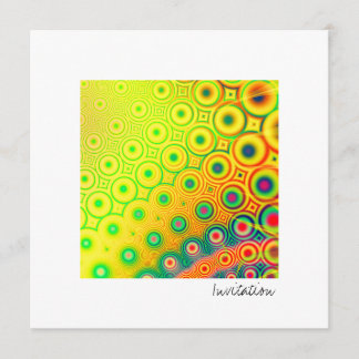 Convites Retro ・ Arte Fractal ・ Amarelo
