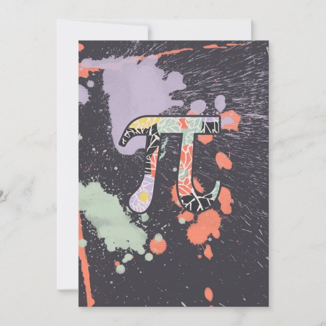 Convites Retrô Artístico - Dia Pi (Frente)