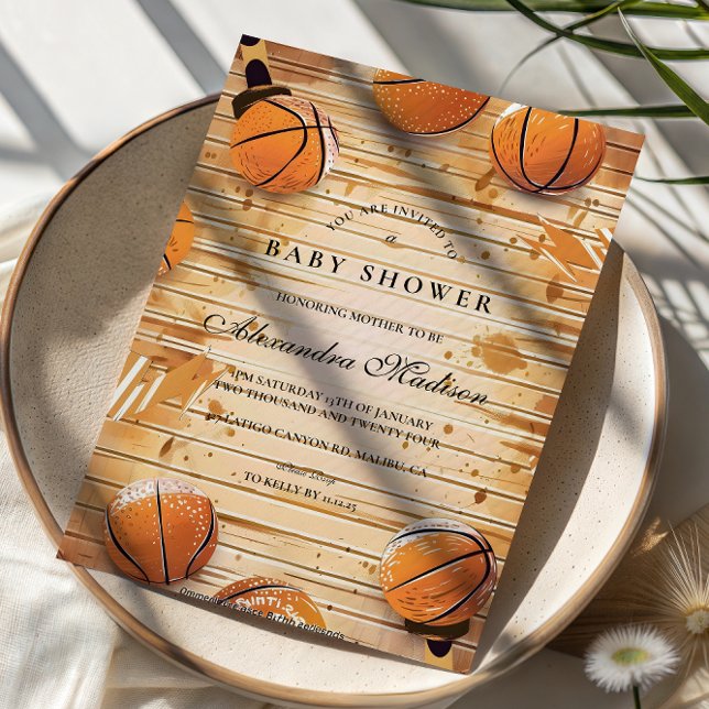 Convites Retro Basketball Baby Shower (Criador carregado)