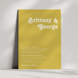 Convites Retro Beach Casamento Tradicional Dourado