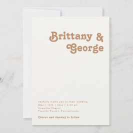 Convites Retro Beach | Ivory All In One Wedding