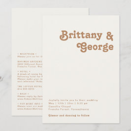 Convites Retro Beach | Ivory All In One Wedding