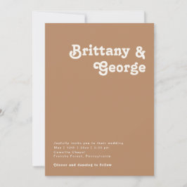 Convites Retro Beach | Monograma de Fotografia Casual Marro