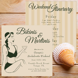 Convites Retro Bikinis & Martinis Bachelorette