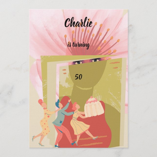 Convites Retro birthday (Frente)