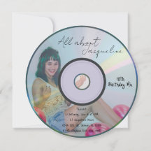 Retro Blue Girl's Music CD Birthday