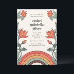 Convites Retro Boêmian Rainbow Floral Único Bat Mitzvah<br><div class="desc">Retro Boêmian Rainbow Floral Único Convite Mitzvah</div>