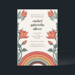 Convites Retro Boêmian Rainbow Floral Único Bat Mitzvah<br><div class="desc">Retro Boêmian Rainbow Floral Único Convite Mitzvah</div>