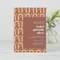 Retro Bohemian Terracotta Floral Bat Mitzvah