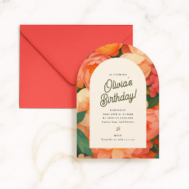 Convites Retro Boho Flower Party Invite