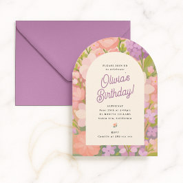 Convites Retro Boho Flower Party Invite