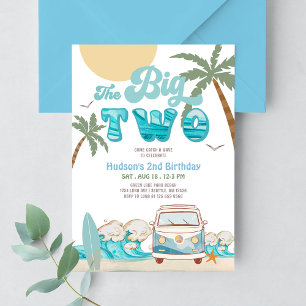 Convites Retro Boy A Grande Festa De segundo aniversário De