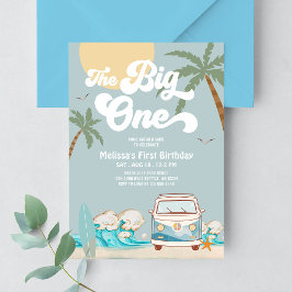 Convites Retro Boy O Grande Surfista de 1º Aniversário