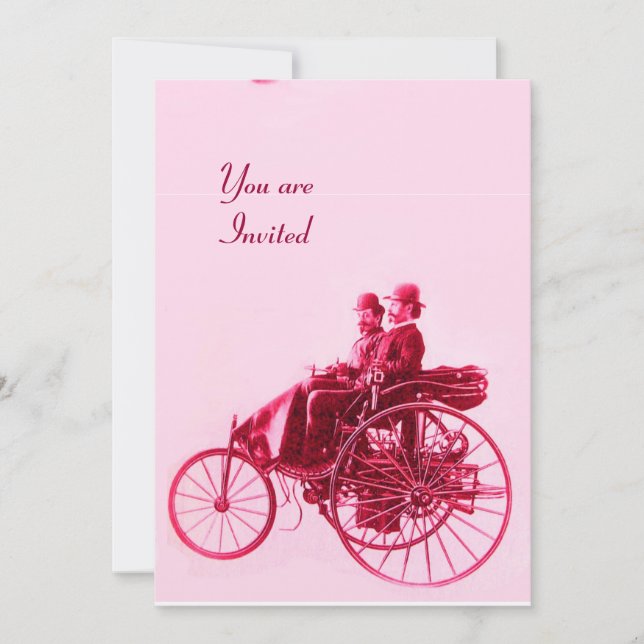 Convites RETRO CARROS RESTAURAÇÃO AUTOMÁTICA DE Ouro Fúcula (Frente)