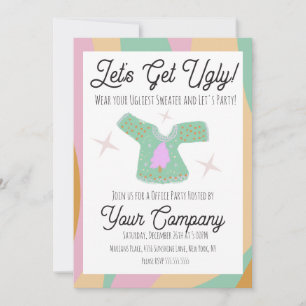 Convites Retro Christmas Party Ugly Sweater Event