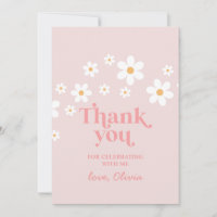 Retro Daisy Rosa boho obrigado favor
