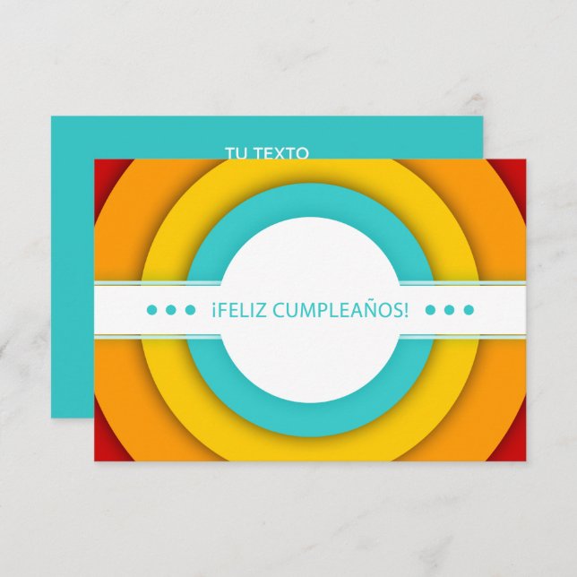 Convites Retro de cumpleanos Feliz (Frente/Verso)