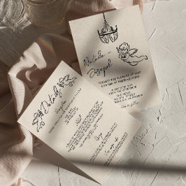 Convites Retrô Desenhou Cupido Escrito Tudo Em Um Casamento