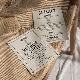 Convites Retrô Desenhou O Coquetel De Frame Tudo Em Um Casa