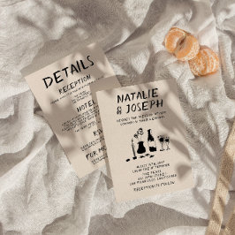 Convites Retrô Desenhou Tudo Em Um Casamento De Champanhe