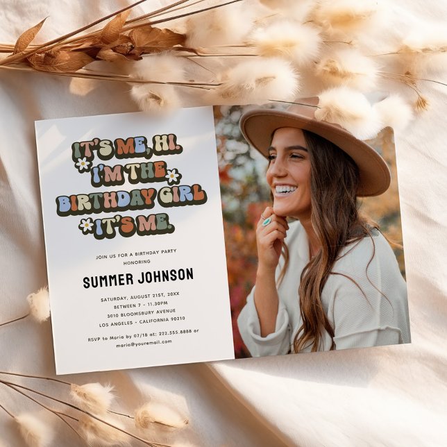 Convites Retro É a minha foto de aniversariante (Criador carregado)