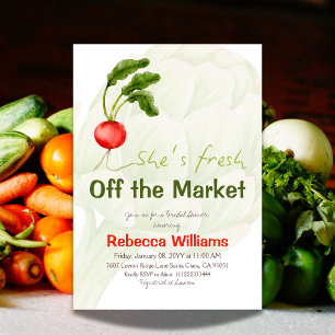 Convites Retro Ela está fresca fora do Chá de panela de mer