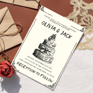 Convites Retrô Escrito De Mão Desenhado Casamento De Quadro