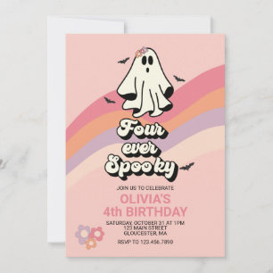 Convites Retro Fantasma Halloween Quatro Sempre Assustador 