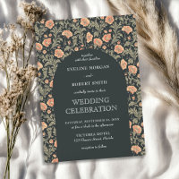Retro floral Art Nouveau William Morris casamento