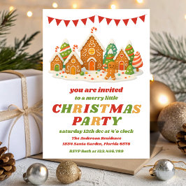 Convites Retro Gingerbread Editable Christmas Party