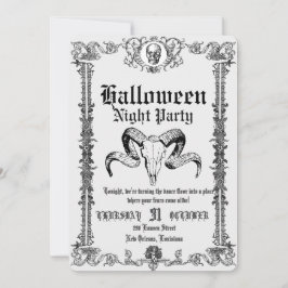 Convites Retro Gothic Skull Dance Halloween Party