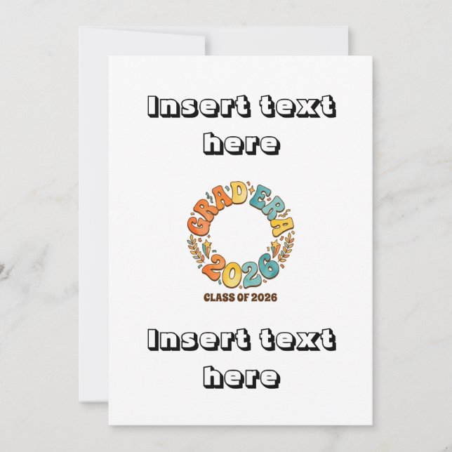 Convites Retro Grad Class of 2026 Groovy Graduation Party (Frente)
