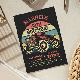Convites Retro grande aniversário de caminhão