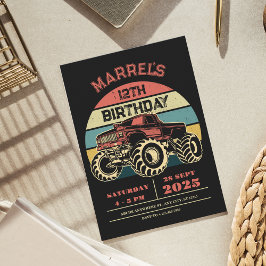 Convites Retro grande aniversário de caminhão