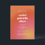 Convites Retro Groovy Laranja Simples Bat Mitzvah<br><div class="desc">Convite para Bat Mitzvah Simples Laranja-Cor-de-Ouro</div>