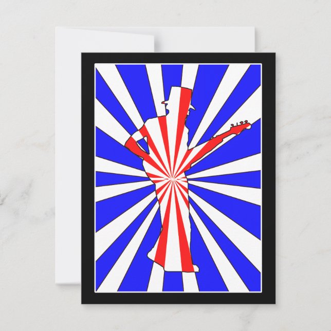 Convites Retro Guitarrista (Frente)