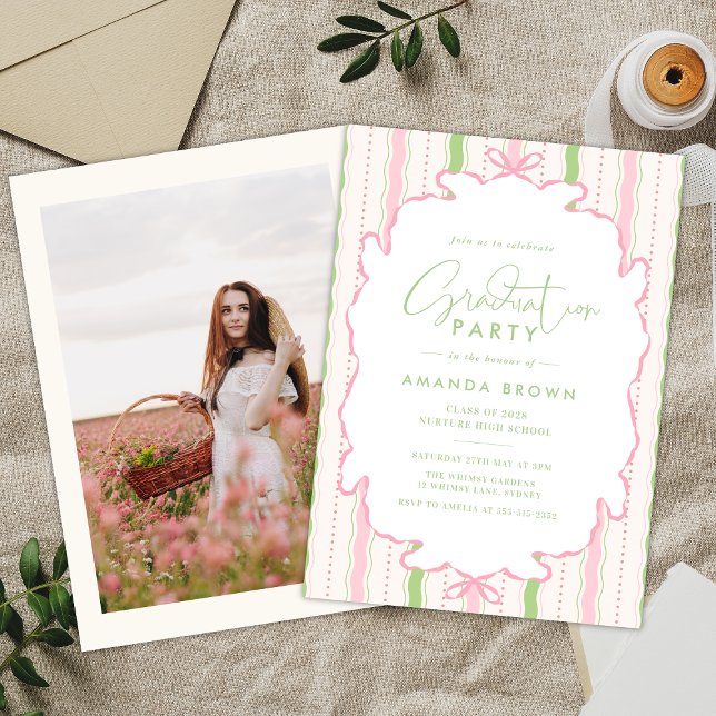 Convites Retro Hand Drawn Grad Party 2026 (Criador carregado)