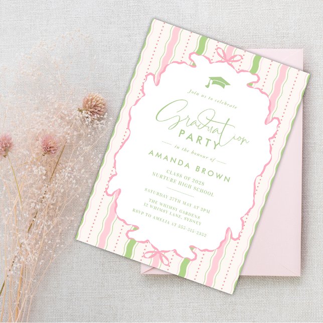 Convites Retro Hand Drawn Grad Party 2026 (Criador carregado)
