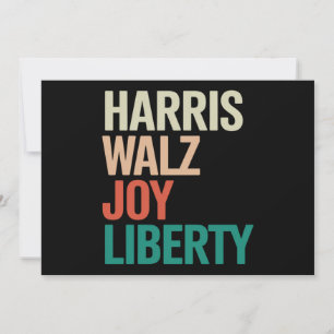Convites Retro Harris Waltz 2024 Harris Walz Alegria Liberd
