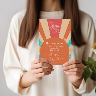 Convites Retro Here Vem o Chá de panela do Sol