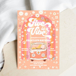 Convites Retro Hippie Birthday Invitation