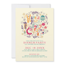 Retro Holly Jolly Colorful Café