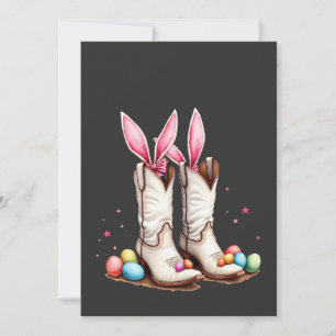Convites Retro Howdy Páscoa Funny Cowboy Boots Easter Ovo