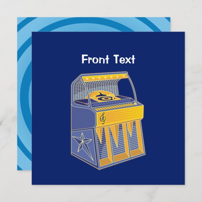 Convites Retro Jukebox (Frente/Verso)