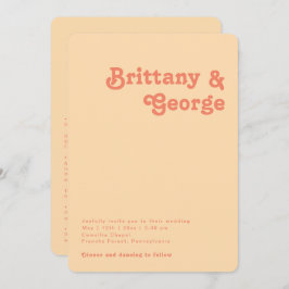 Convites Retro Laranja Tudo Em Um Casamento De Bordas Arred