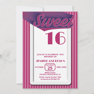 Convites Retrô Legal cor-de-rosa, tipografia ousada, doce 1